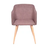 Cadeira 1126 Linho B Metal Ma Marrom OR Desing