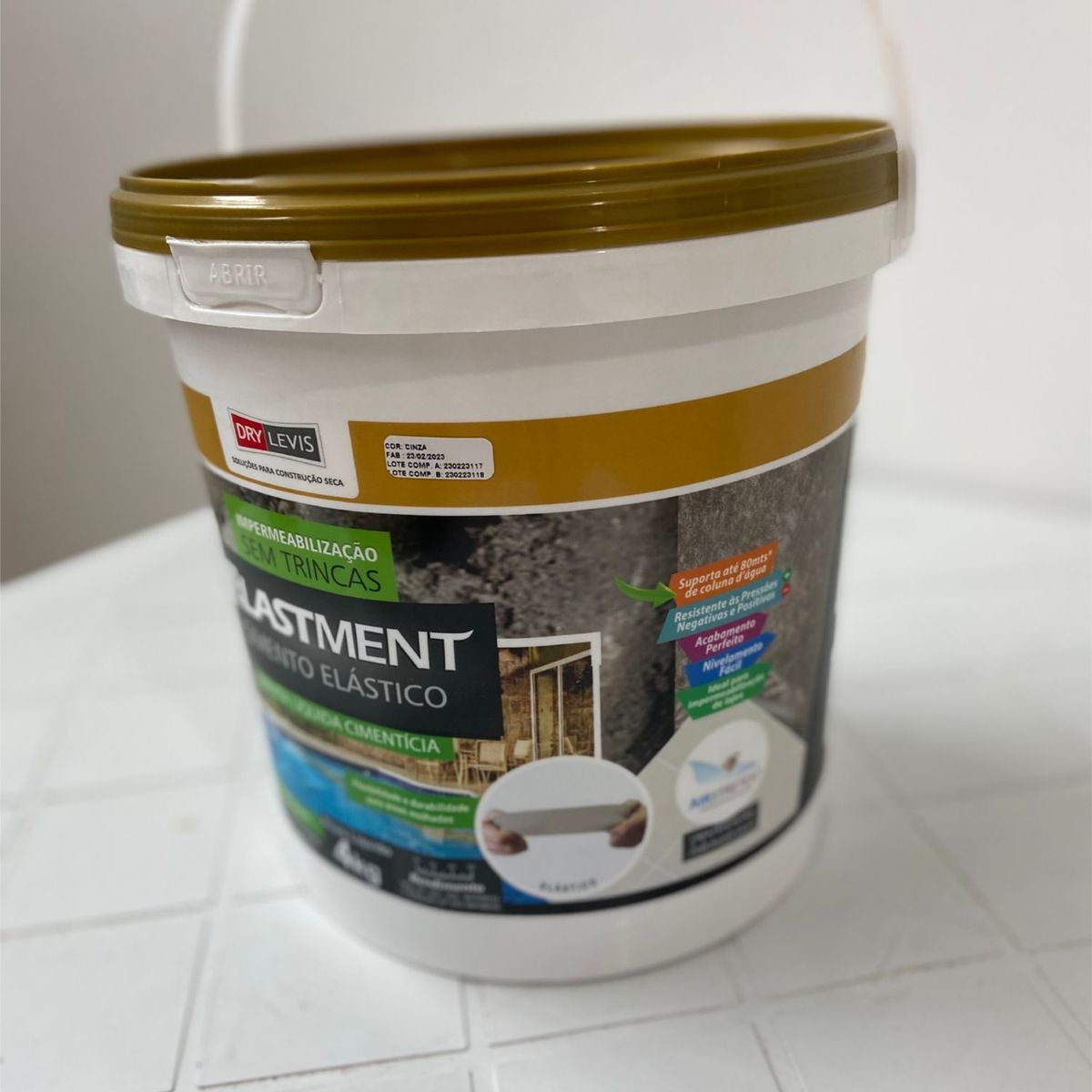 Cimento Elástico Elastment Cinza 20kgs Drylevs, marca Drylevs - Foto 2