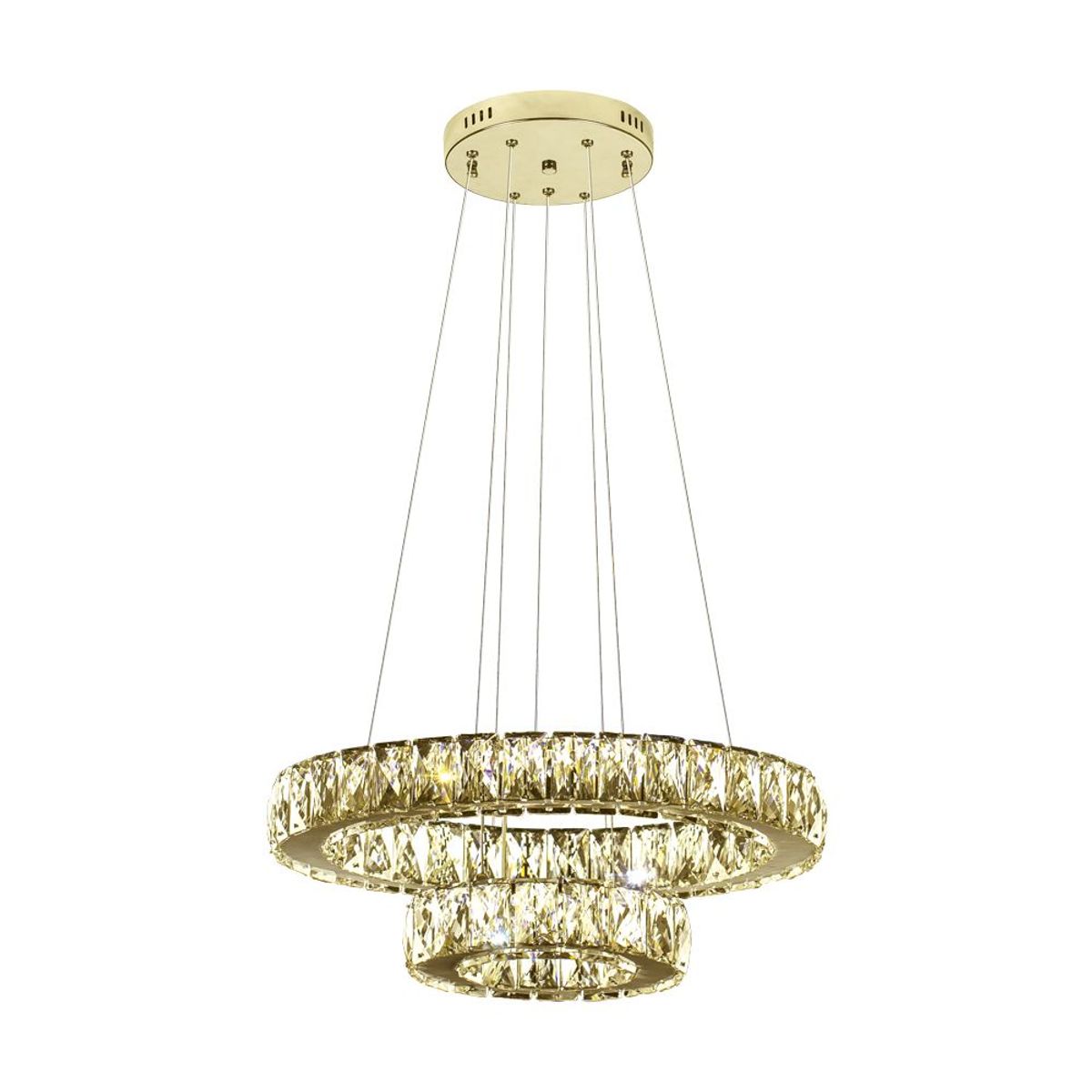 Pendente Tokyo Gold Led Redondo 02 Aros 36w 4000k  400x200 Mm, marca Bronzeart - Foto Principal