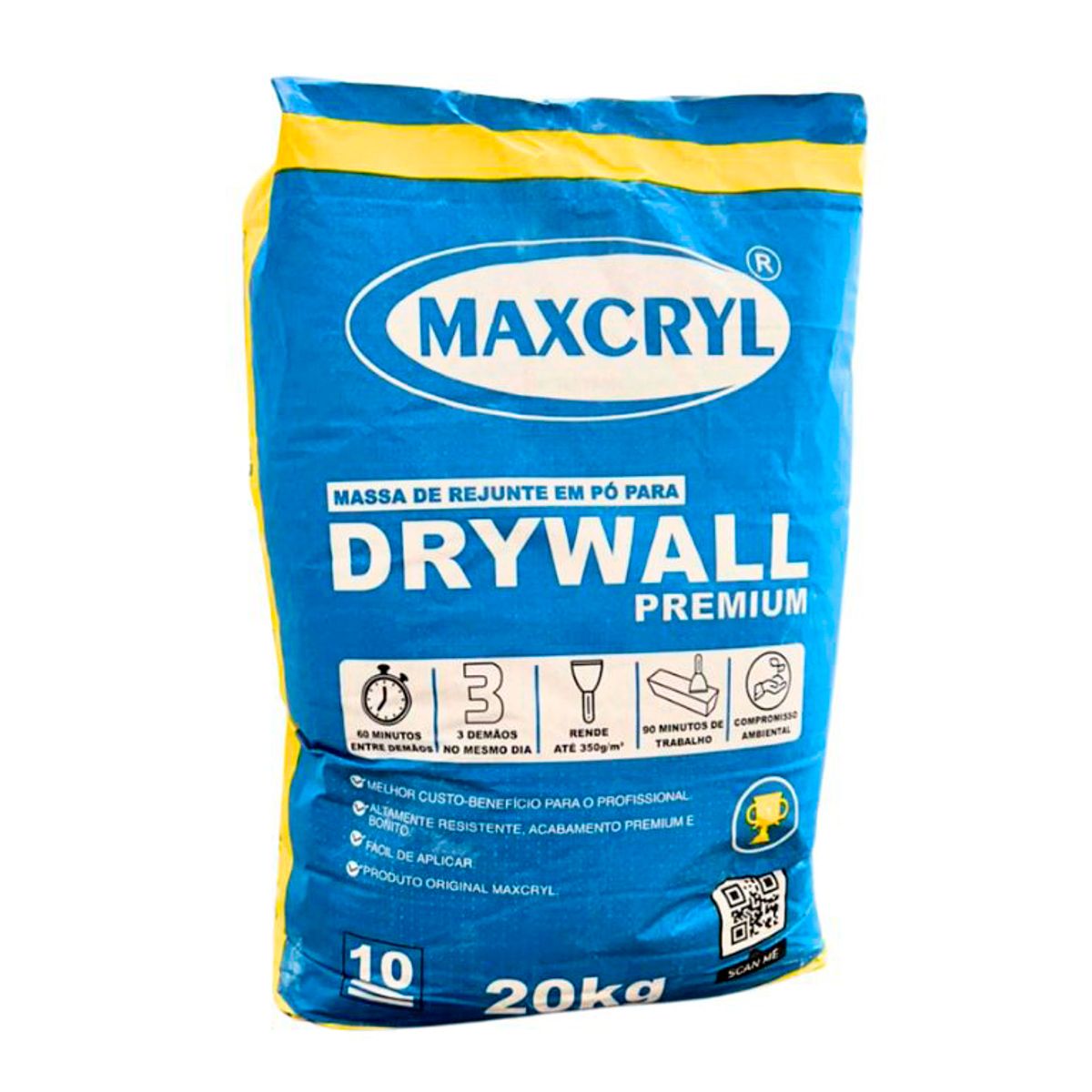 Massa para Drywall em Pó 20kg Maxcryl, marca Maxcryl - Foto Principal