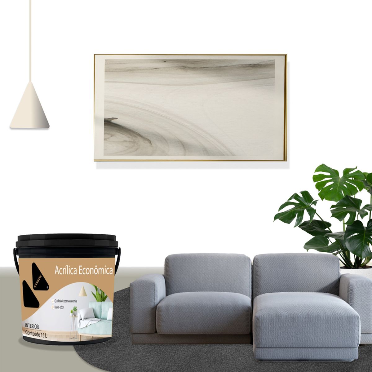Tinta Acrílica Econômica Interior Branco 15 Litros Karson, marca Karson - Foto 2