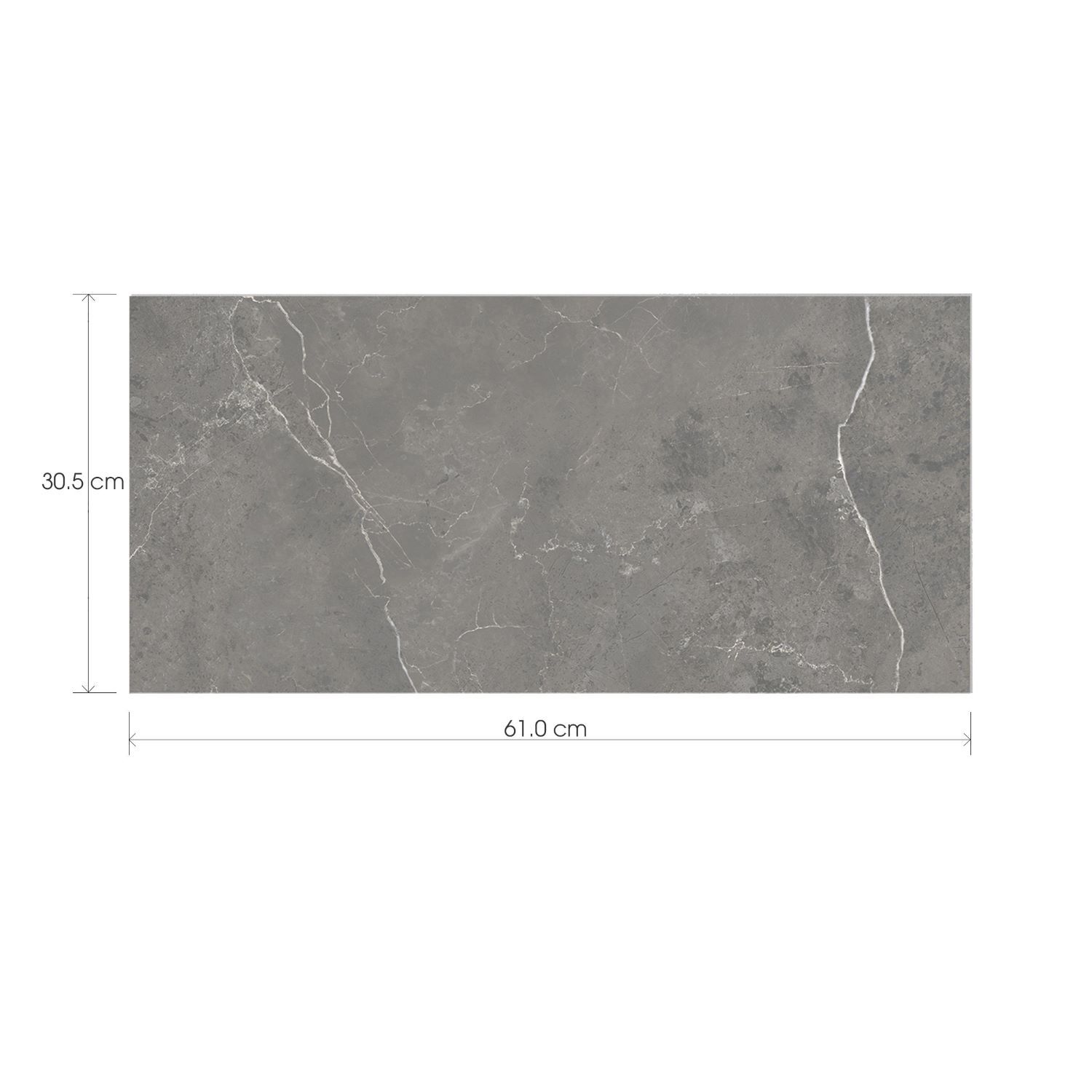 Piso Vinilico Spc Click Della Cinza 4mm 30.5x61cm Caixa com 2,42m²
