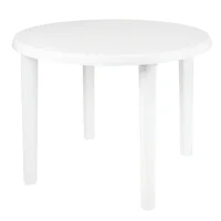 Mesa de Plástico Redonda Desmontável Branca Mor