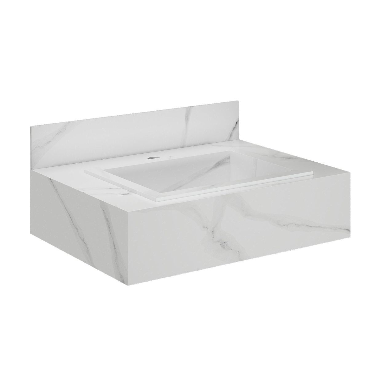 Bancada Porcelanato Roma C/cuba 60 Branco, marca Darabas - Foto Principal