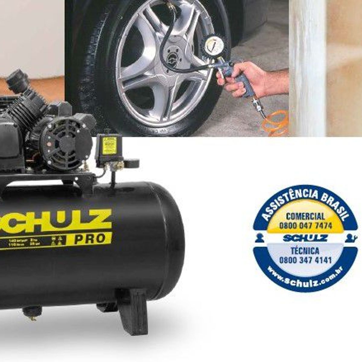 Compressor Pro 10pcm 110 Litros 127v, marca Schulz - Foto Principal