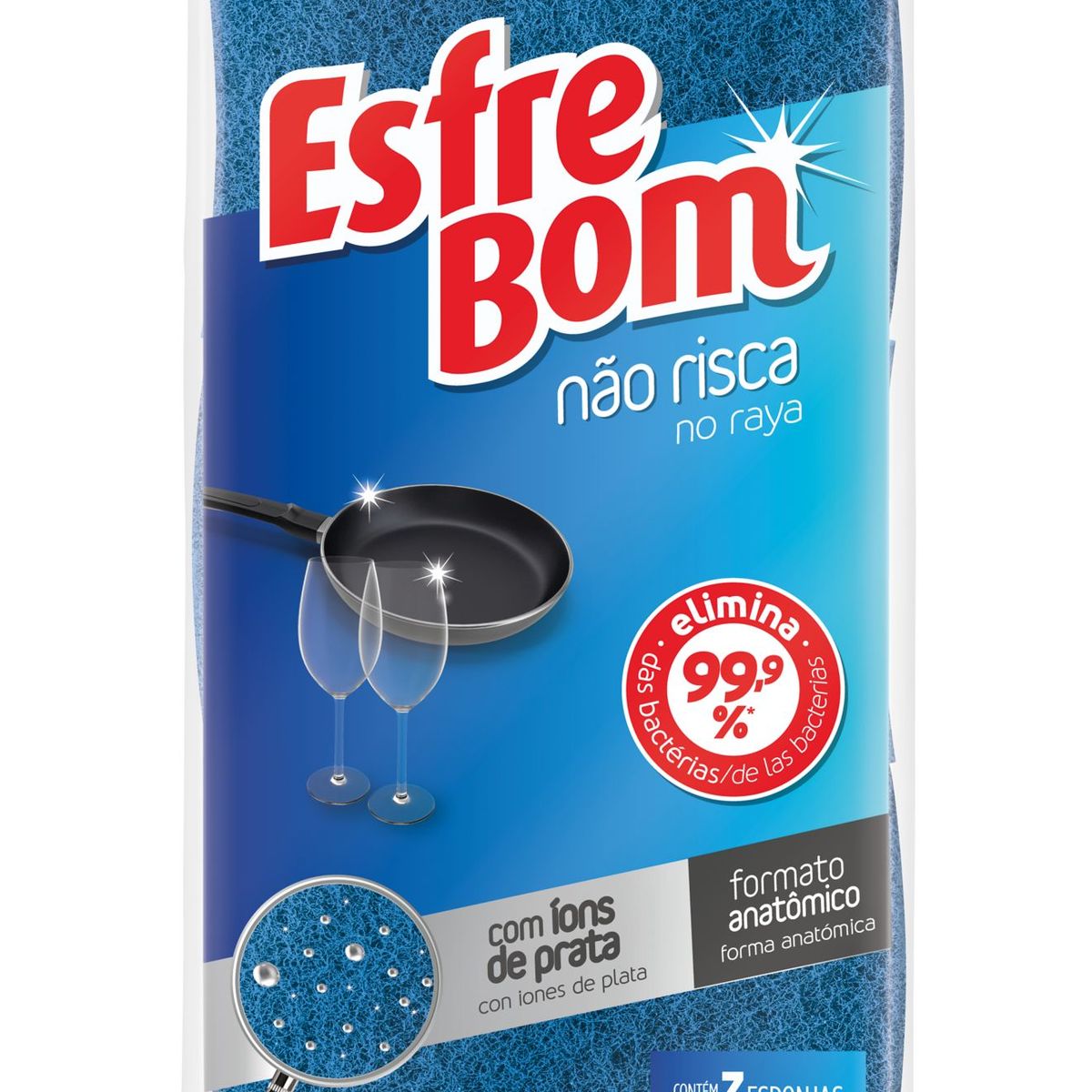 Esponja Não Risca com 3 Unidades, marca Bettanin Esfrebom - Foto Principal