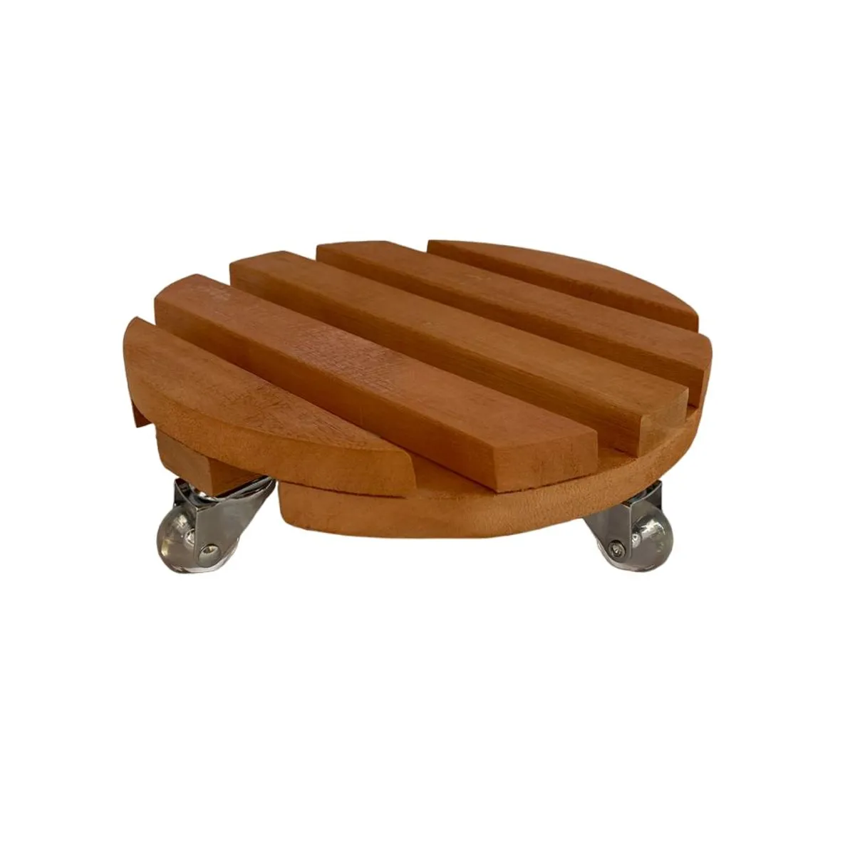 Suporte Redondo 28  Eucalipto Stain Jatobá 120kg  Rodízio Gel Massol, marca Massol - Foto Principal