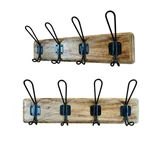 Cabideiro 4Ganc Pto Mad Nat 45Cm