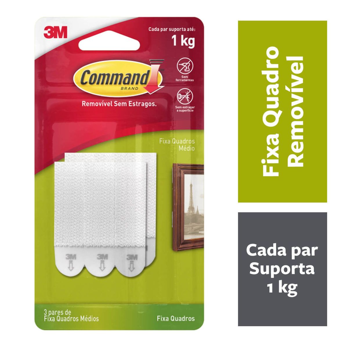 Fecho Com Adesivo Command Médio 3M, marca 3m - Foto Principal