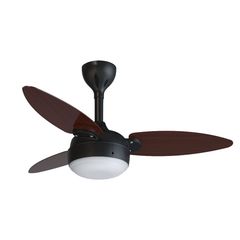 Ventilador Teto Elluz 3 Pás Preto e Tabaco Inverter Bivolt 11186 Ventisol