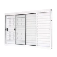 Janela Veneziana com Grade 3 Folhas Vidro Liso Unic Sol 150x100 Branco