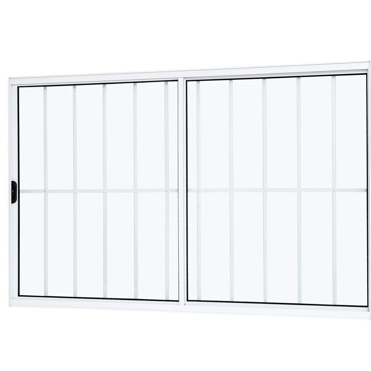 Janela Correr com Grade 2 Folhas Vidro Liso Slim Modular 120x100 Branco, marca Ramassol - Foto Principal