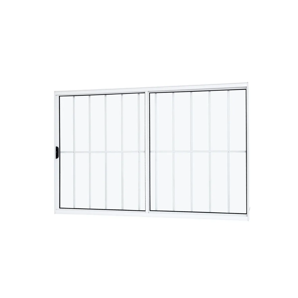 Janela Correr com Grade 2 Folhas Vidro Liso Slim Modular 120x100 Branco, marca Ramassol - Foto Principal