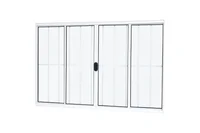 Janela Correr com Grade  4 Folhas Vidro Liso Slim Modular 120x100 Branco