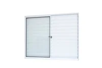 Janela Veneziana sem Grade 3 Folhas Vidro Liso Slim 100x100 Branco