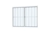 Janela Correr com Grade 2 Folhas Vidro Liso Slim 100x100 Branco