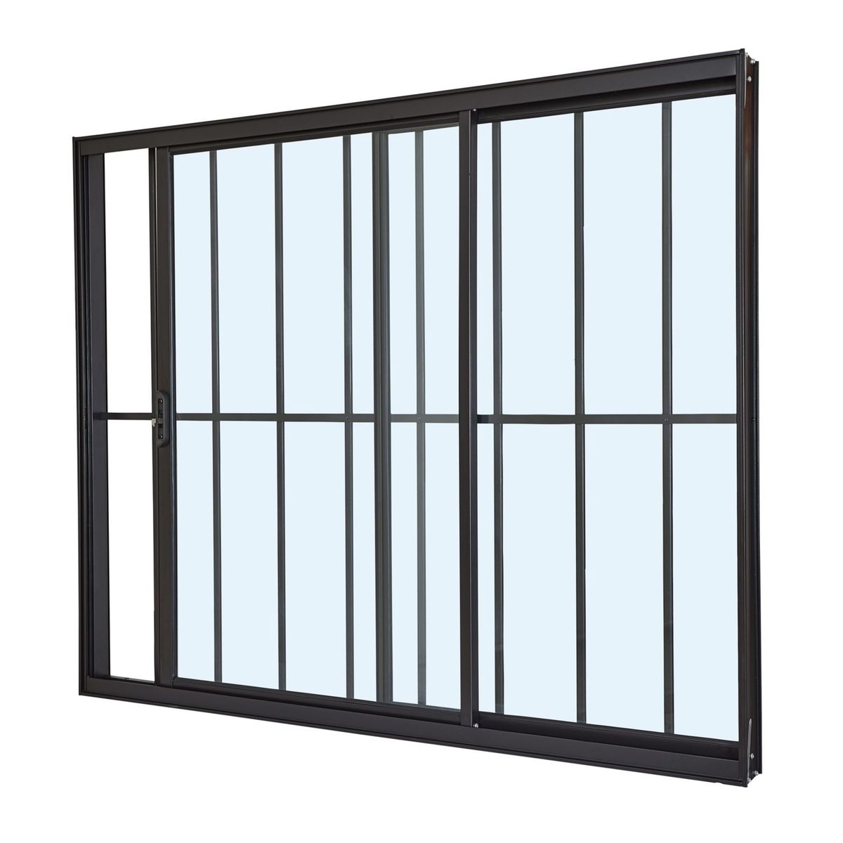 Janela Correr com Grade 2 Folhas Vidro Liso Ultra 120x100 Preto, marca Ramassol - Foto Principal