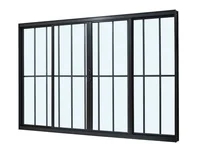 Janela Correr com Grade 4 Folhas Vidro Liso Ultra 120x100 Preto