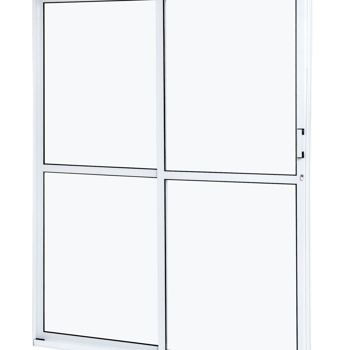 Porta Balcao 2 Folhas Vidro Liso Cristal 160x210 Direita Branco, marca Ramassol - Foto Principal