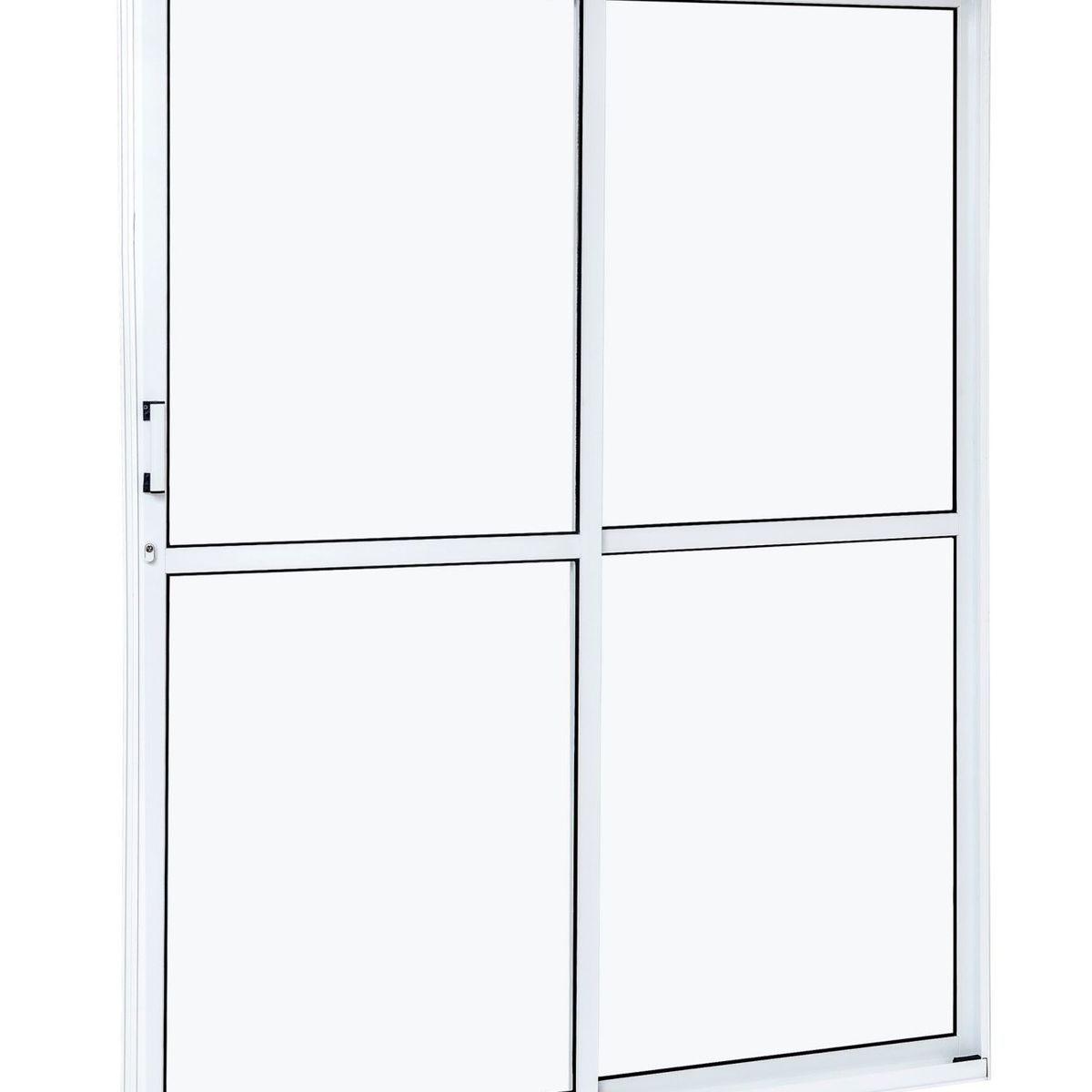 Porta Balcao 2 Folhas Vidro Liso Cristal 160x210 Esquerda Branco, marca Ramassol - Foto Principal