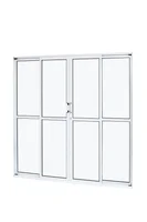 Porta Balcao 4 Folhas Vidro Liso Cristal 200x210 Branco