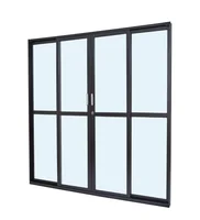Porta Balcao 4 Folhas Vidro Liso 200x210 Preto