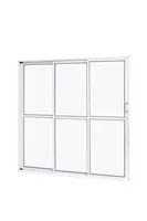 Porta Balcao 3 Folhas Vidro Liso Cristal 160x210 Branco