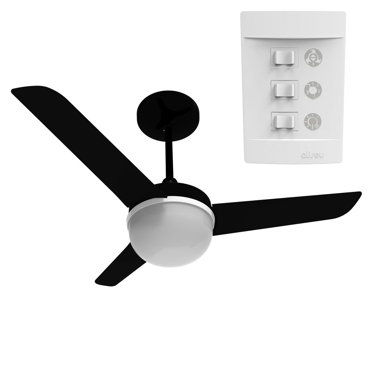 Ventilador Teto Aliseu Alisclean 220v - Preto, marca Aliseu - Foto Principal