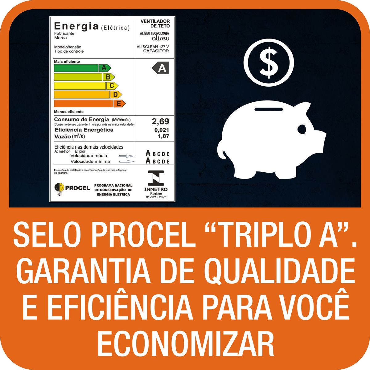 Ventilador Teto Aliseu Alisclean 220v - Preto, marca Aliseu - Foto 2