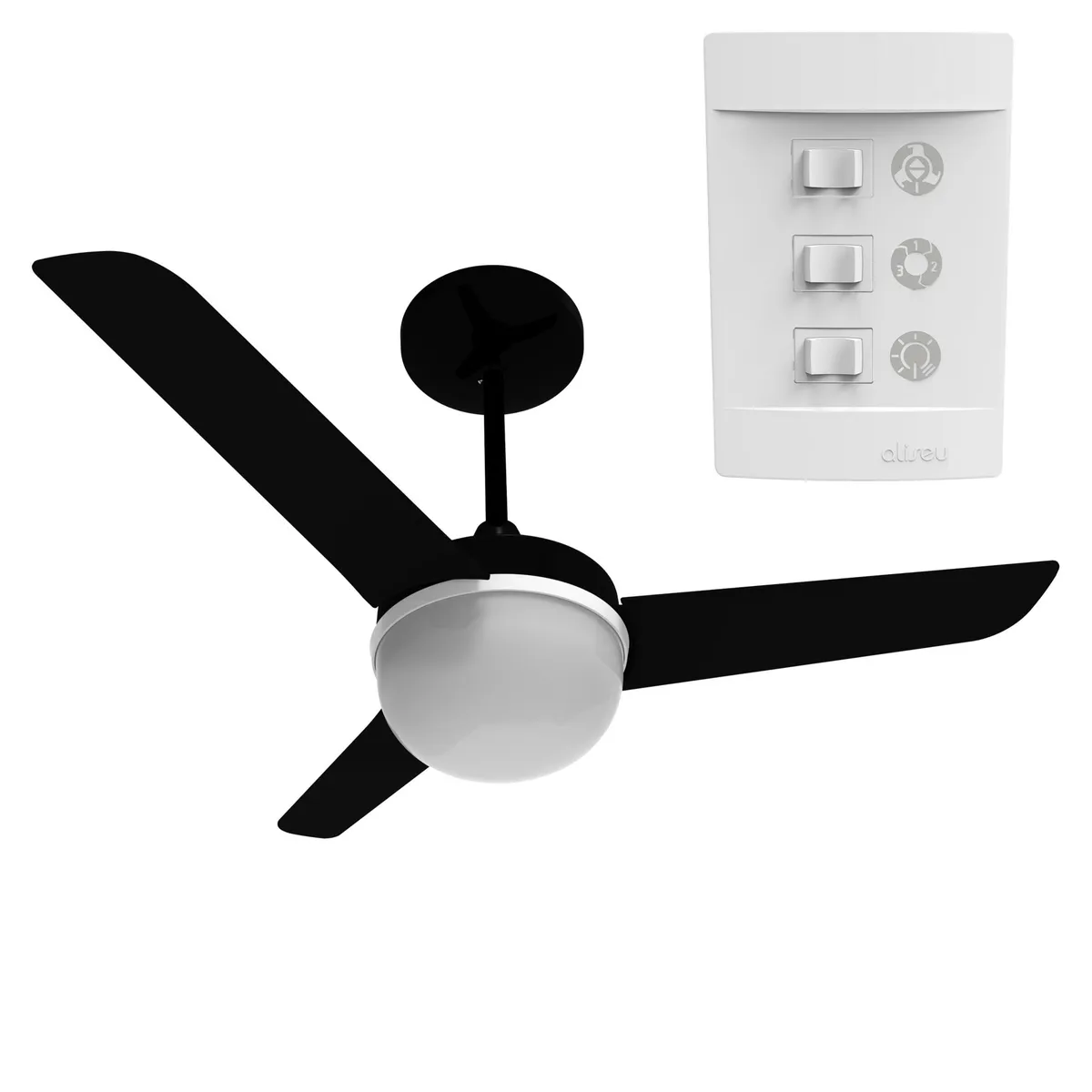 Ventilador Teto Aliseu Alisclean 220v - Preto, marca Aliseu - Foto Principal