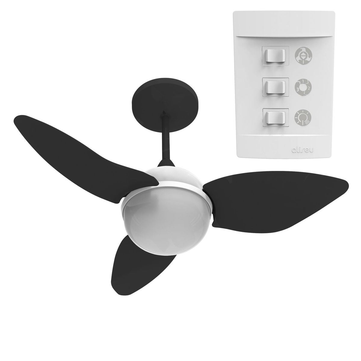 Ventilador Teto Aliseu Smart 220v - Preto, marca Aliseu - Foto Principal