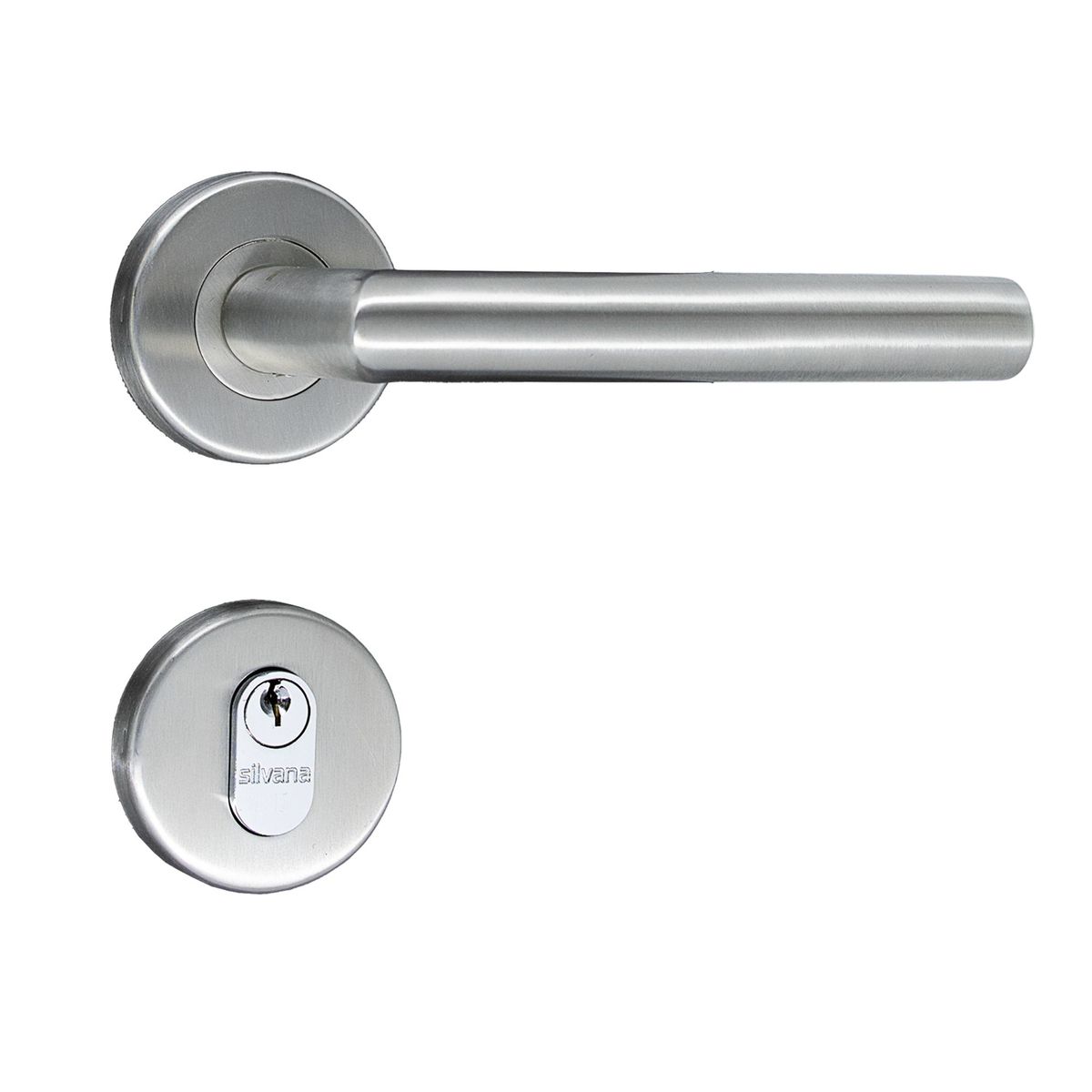 Fechadura Florença 5500 Externa Inox Escovado Silvana, marca Silvana - Foto Principal