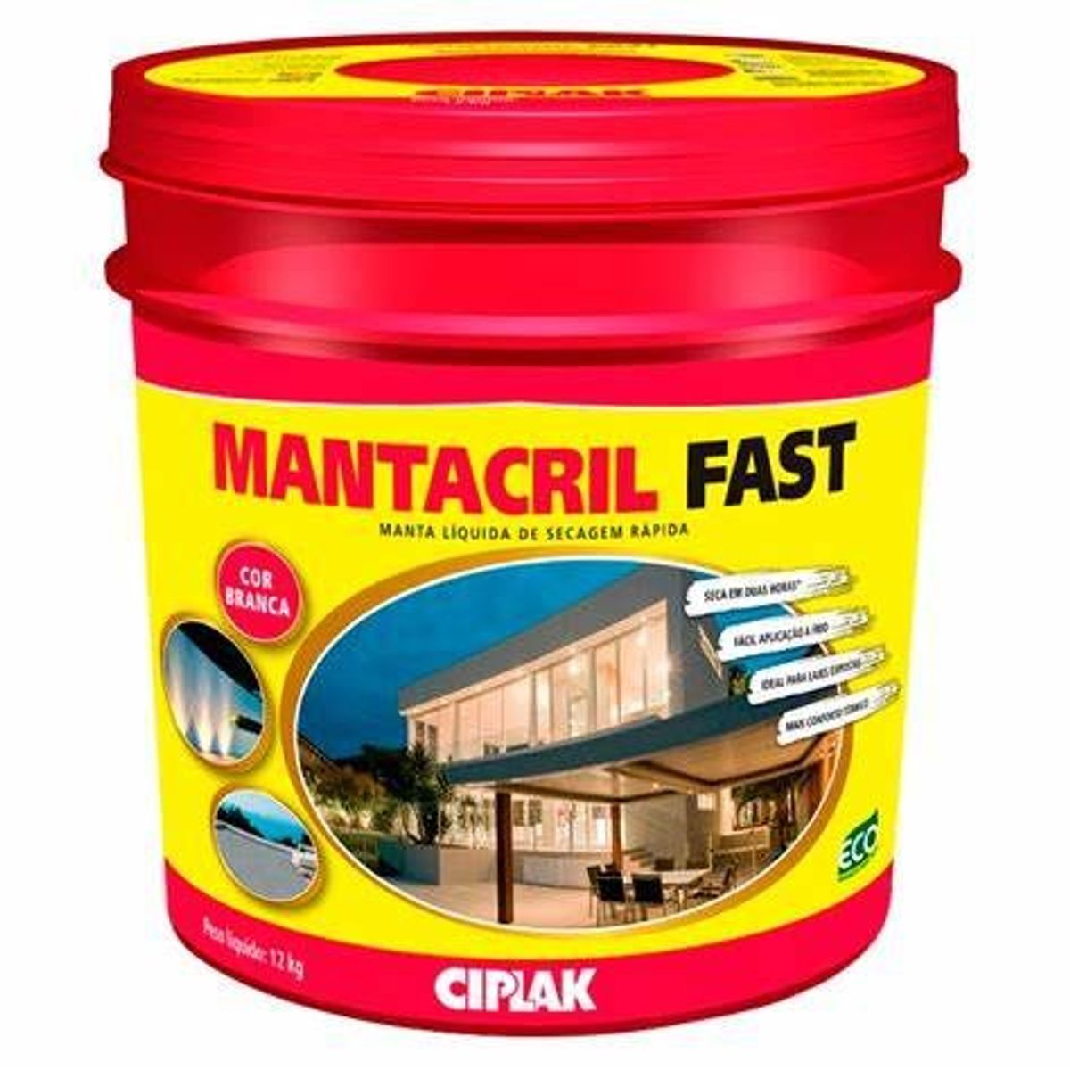 Mantacril Branco Fast 12 KG Ciplak, marca Sika - Foto Principal