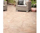 Piso Bege com Estampa Simulando Pedras 70x70 Retificado Granilhado