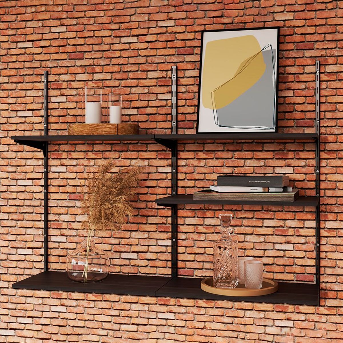 Trilho Fixo Rasgo Duplo 150cm Preto Dicarlo, marca Dicarlo - Foto 2