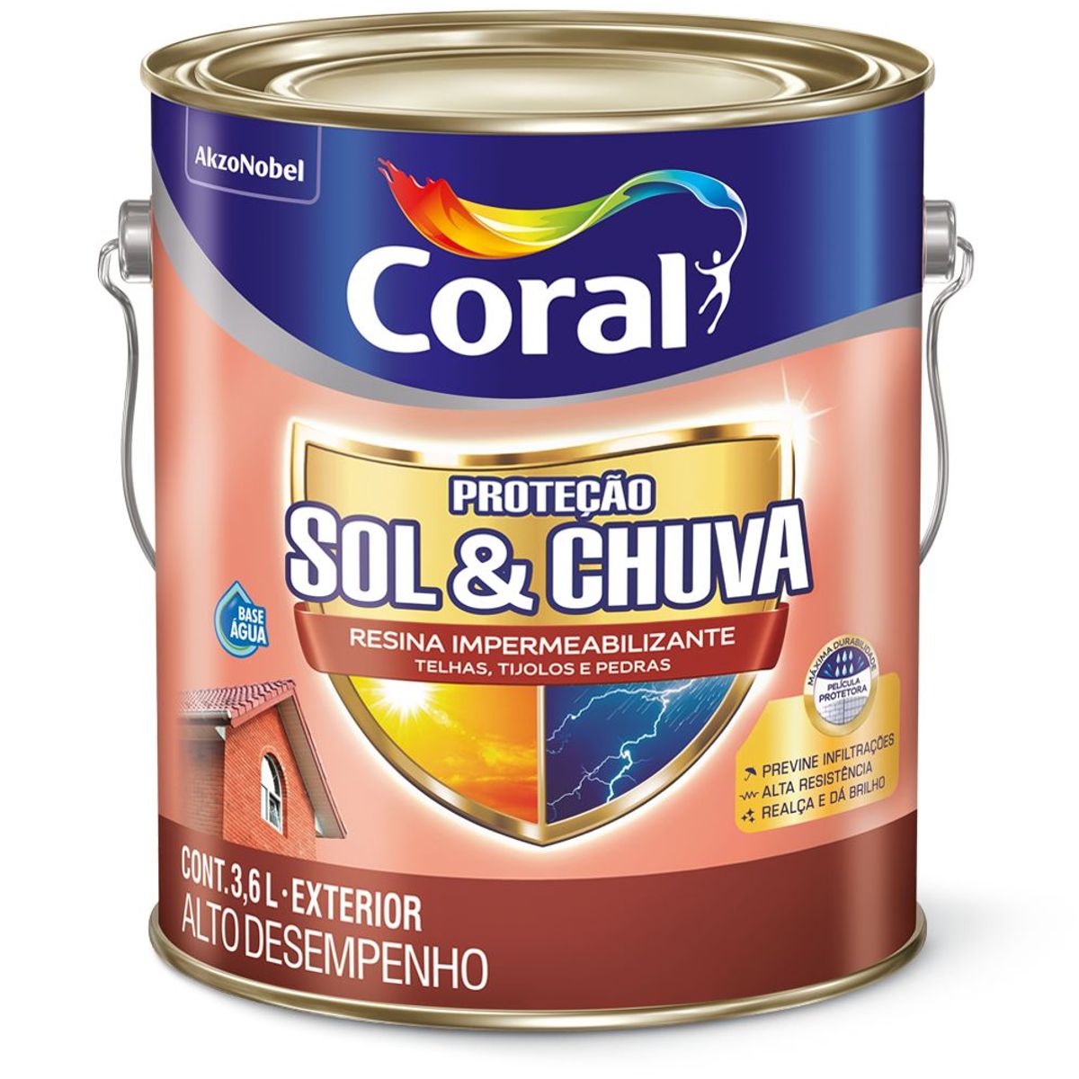 Resina Prot S&c Mpermeabilizante Vermelho Onix 3.6l Coral, marca Coral - Foto Principal