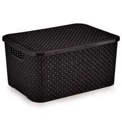 Cesto Eco Organizador Ecologico Preto 16l com Tampa