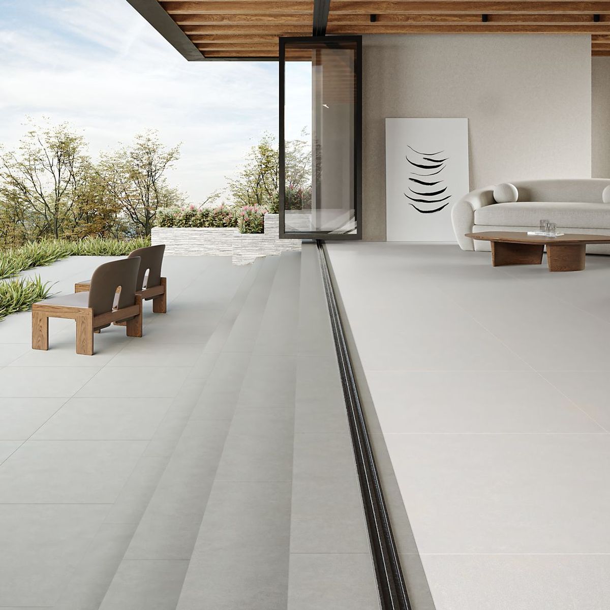 Piso Porcelanato Acetinado Retificado Cinza Interno 60x60cm Cemento Nebbia Biancogres Caixa 2,2m², marca Biancogres - Foto Principal