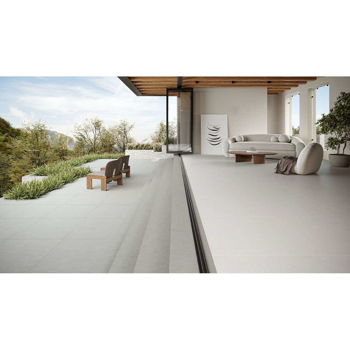 Piso Porcelanato Acetinado Retificado Cinza Interno 60x60cm Cemento Nebbia Biancogres Caixa 2,2m², marca Biancogres - Foto Principal