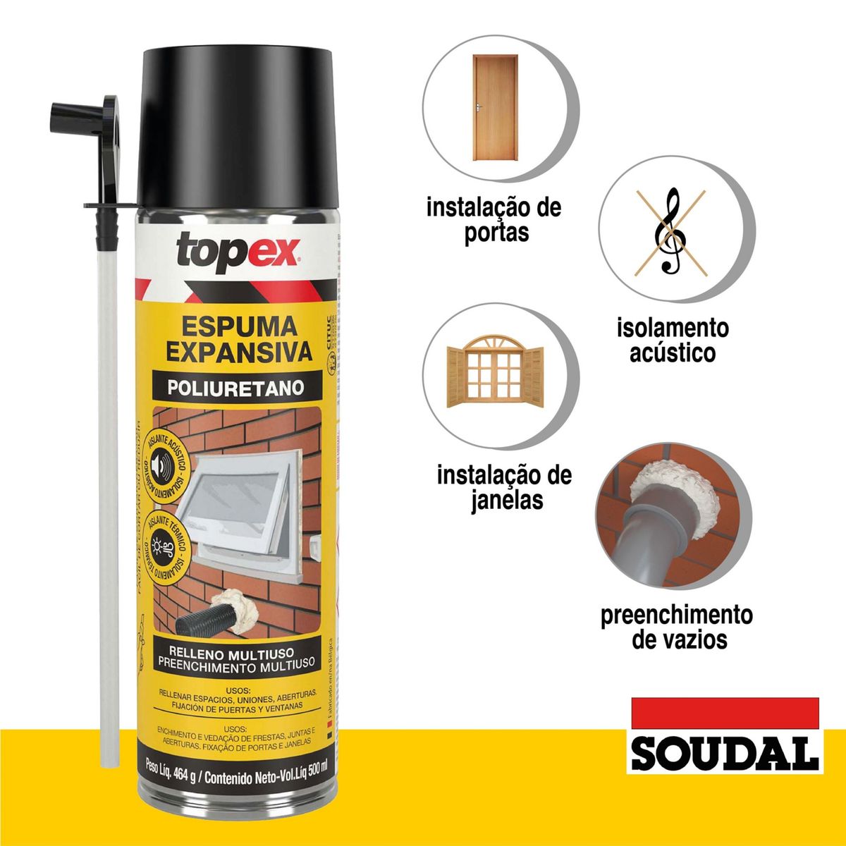 Topex Espuma Expansiva Manual 500ml, marca Topex - Foto 2