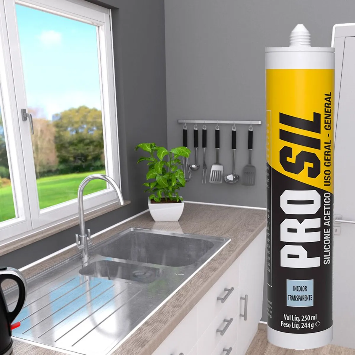 Silicone Acetico Pro Sil Uso Geral 250ml, marca Topex - Foto 2