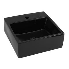 Cuba de Apoio Quadrada com Mesa 350x350mm Preta Fiori