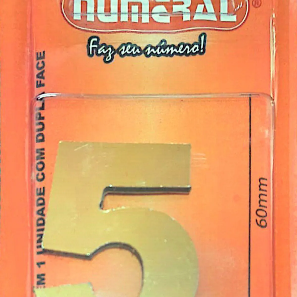 Algorismo 5 Dourado 60mm ACM Numeral, marca 3m - Foto Principal