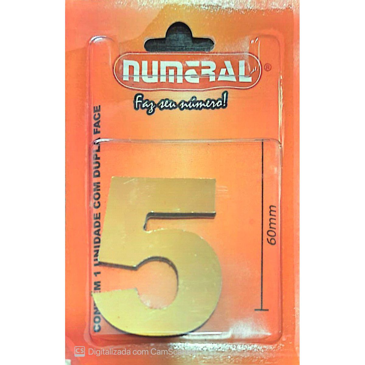 Algorismo 5 Dourado 60mm ACM Numeral, marca 3m - Foto Principal