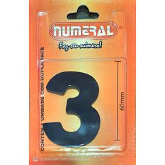 Algorismo 3 Preto 60mm ACM Numeral