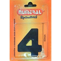Algorismo 4 Preto 60mm ACM Numeral