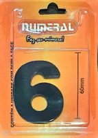 Algorismo 6 Preto 60mm ACM Numeral