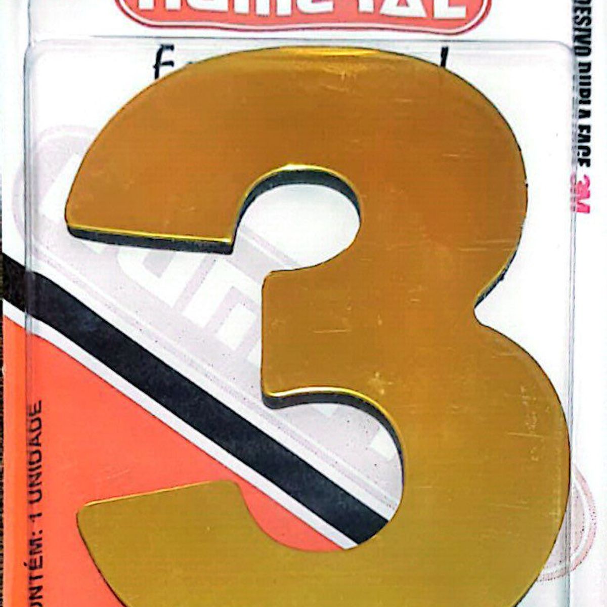 Algorismo 3 Dourado 125mm ACM Numeral, marca 3m - Foto Principal