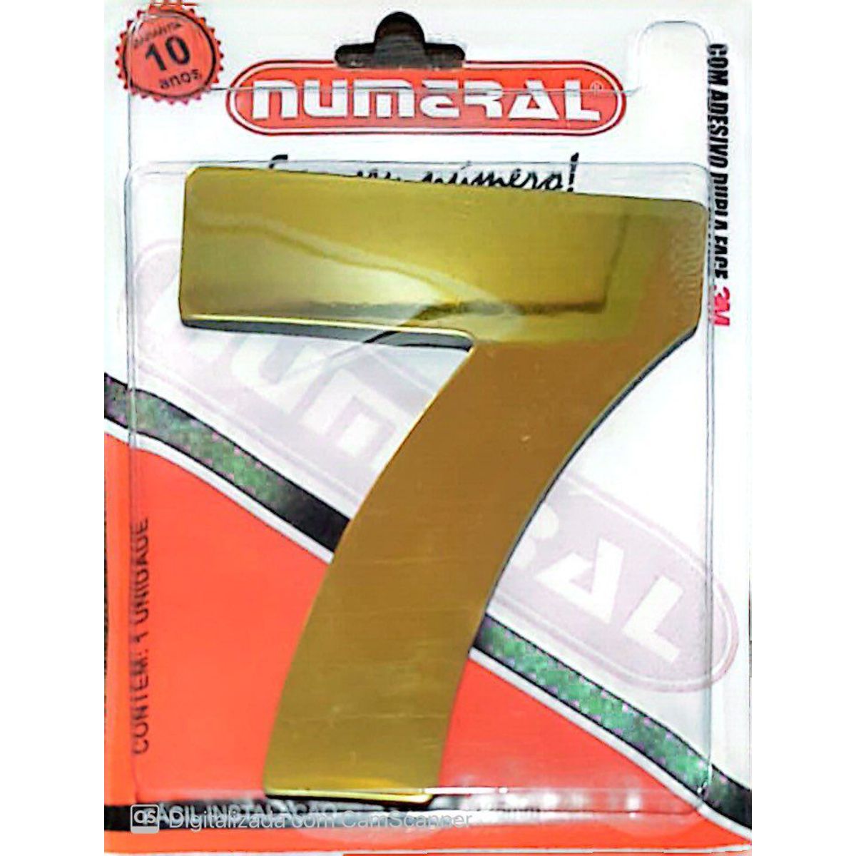 Algorismo 7 Dourado 125mm ACM Numeral, marca 3m - Foto Principal