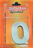Algorismo 0 Em Aço Escovado 60mm ACM Numeral